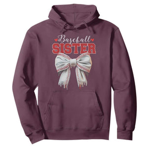 Baseball Sister Hoodie Soft Ball Game Day Dripping Ice Cream Coquette Bow TS02 Maroon Print Your Wear