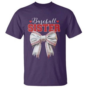 Baseball Sister T Shirt Soft Ball Game Day Dripping Ice Cream Coquette Bow TS02 Purple Print Your Wear