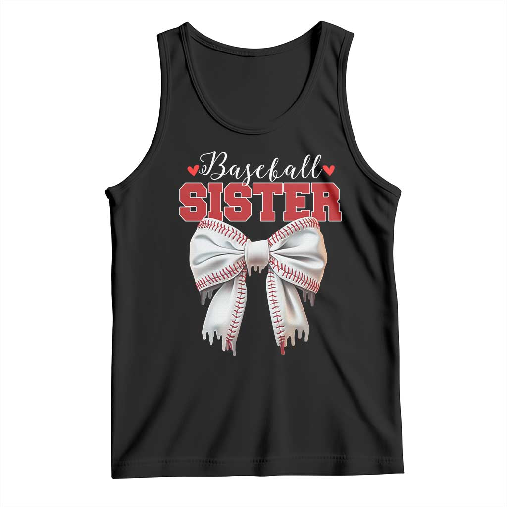 Baseball Sister Tank Top Soft Ball Game Day Dripping Ice Cream Coquette Bow TS02 Black Print Your Wear