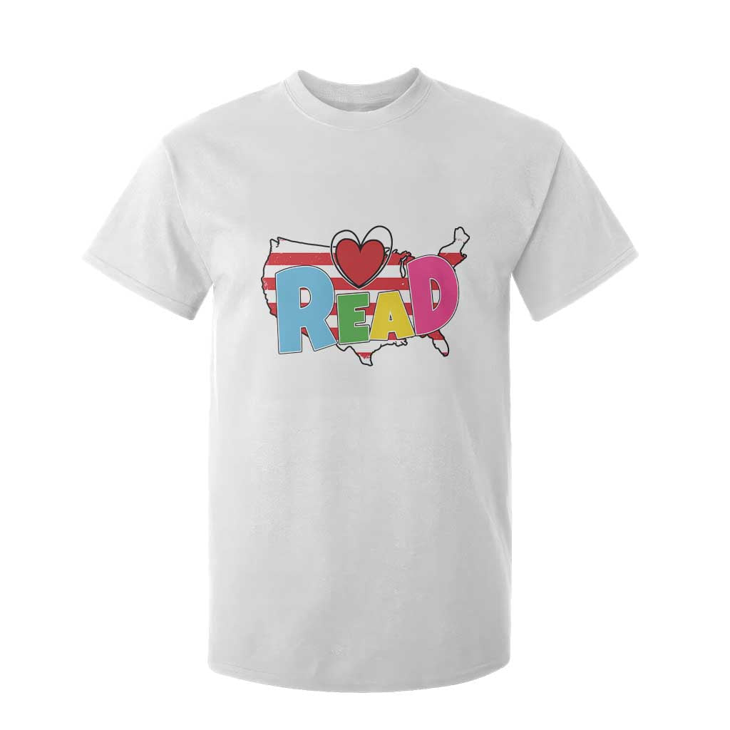 Read Lover America Map T Shirt For Kid National Reading Month Bookish Book Lovers TS02 White Print Your Wear