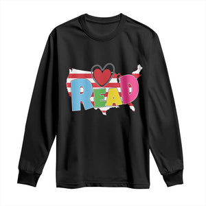 Read Lover America Map Long Sleeve Shirt National Reading Month Bookish Book Lovers TS02 Black Print Your Wear