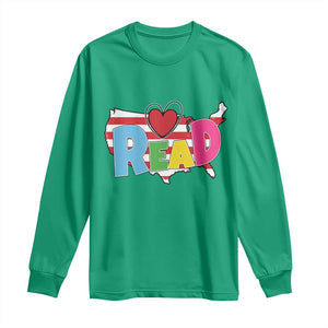 Read Lover America Map Long Sleeve Shirt National Reading Month Bookish Book Lovers TS02 Irish Green Print Your Wear