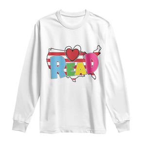 Read Lover America Map Long Sleeve Shirt National Reading Month Bookish Book Lovers TS02 White Print Your Wear