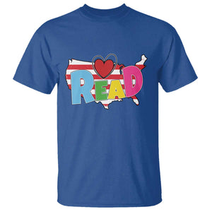 Read Lover America Map T Shirt National Reading Month Bookish Book Lovers TS02 Royal Blue Print Your Wear