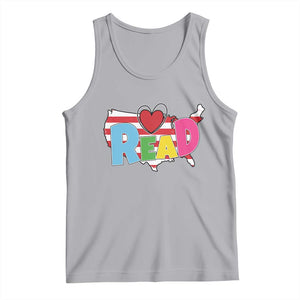 Read Lover America Map Tank Top National Reading Month Bookish Book Lovers TS02 Athletic Heather Print Your Wear