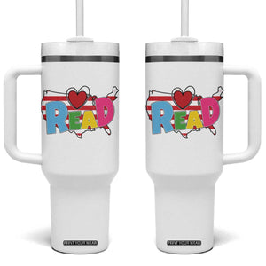 Read Lover America Map Tumbler With Handle National Reading Month Bookish Book Lovers TS02 One Size: 40 oz White Print Your Wear