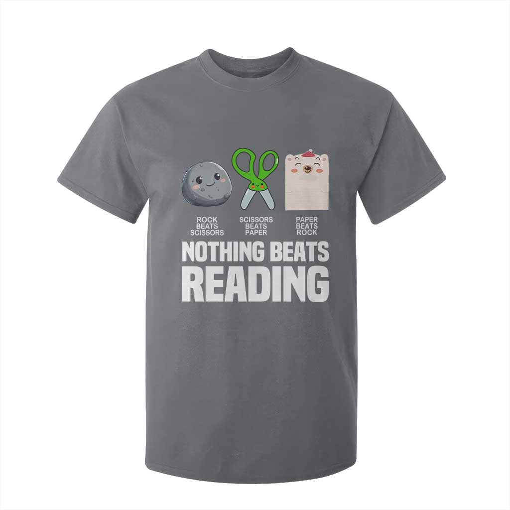Nothing Beats Reading T Shirt For Kid Rock Paper Scissors Read Book Lovers TS02 Charcoal Print Your Wear