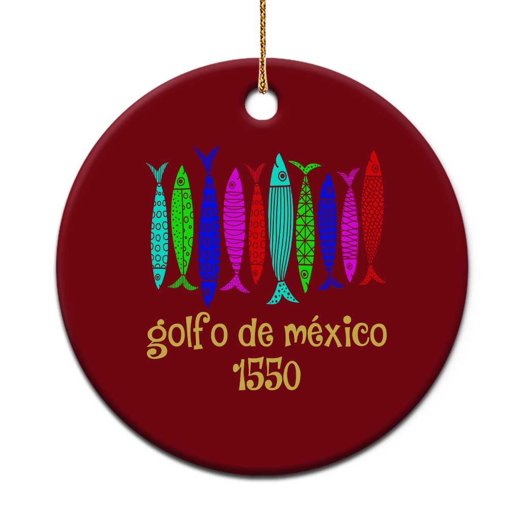 Gulf of Mexico Ceramic Ornament Golfo de México 1550 Retro Tuna TS02 1pc Red Print Your Wear
