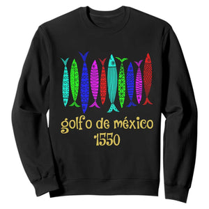 Gulf of Mexico Sweatshirt Golfo de México 1550 Retro Tuna TS02 Black Print Your Wear