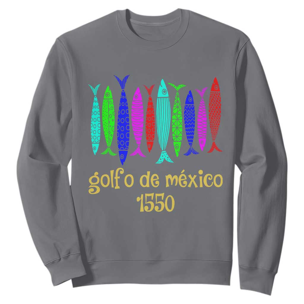 Gulf of Mexico Sweatshirt Golfo de México 1550 Retro Tuna TS02 Charcoal Print Your Wear