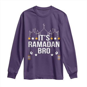 It's Ramadan Bro Long Sleeve Shirt Islamic Fasting Muslim TS02 Purple Print Your Wear