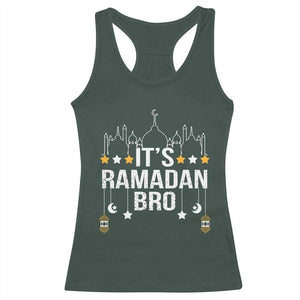 It's Ramadan Bro Racerback Tank Top Islamic Fasting Muslim TS02 Dark Forest Green Print Your Wear