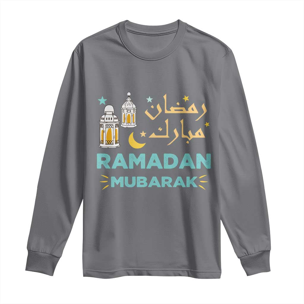 Ramadan Mubarak Muslim Long Sleeve Shirt TS02 Charcoal Print Your Wear