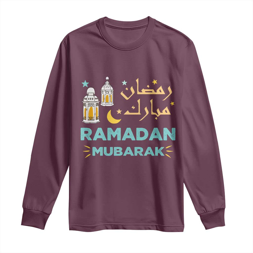 Ramadan Mubarak Muslim Long Sleeve Shirt TS02 Maroon Print Your Wear