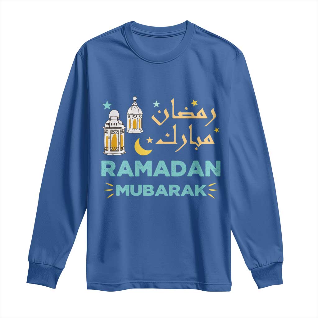 Ramadan Mubarak Muslim Long Sleeve Shirt TS02 Royal Blue Print Your Wear