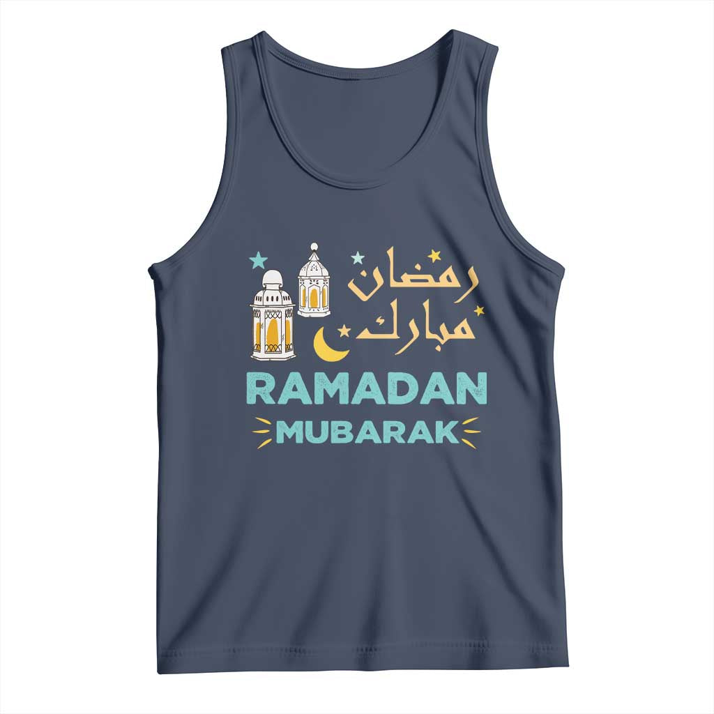 Ramadan Mubarak Muslim Tank Top TS02 Navy Print Your Wear
