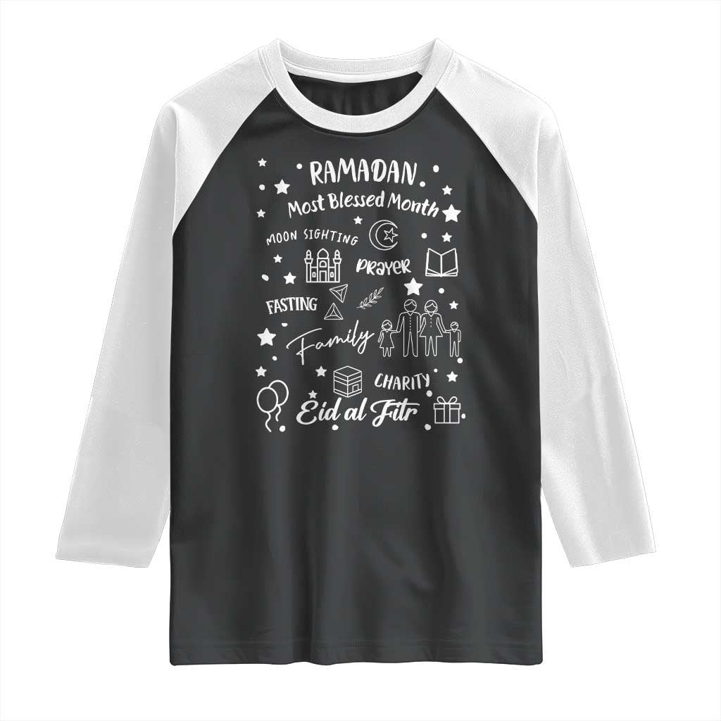 Ramadan Blessed Month Raglan Shirt Muslim Islamic Ramadhan Eid al Fitr TS02 Black White Print Your Wear