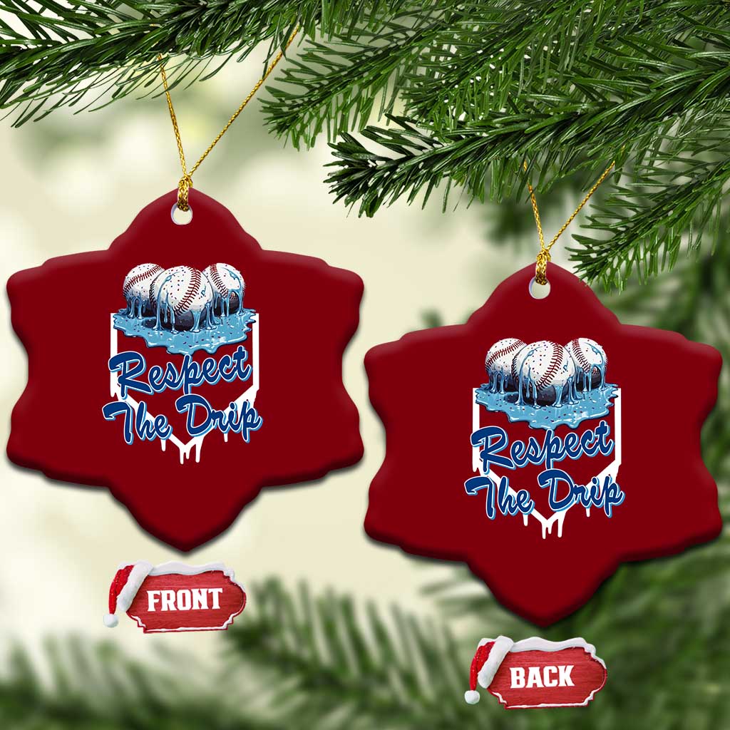 Respect The Drip Baseball Ceramic Ornament Driping Ice Cream Sport Lover TS02 Print Your Wear