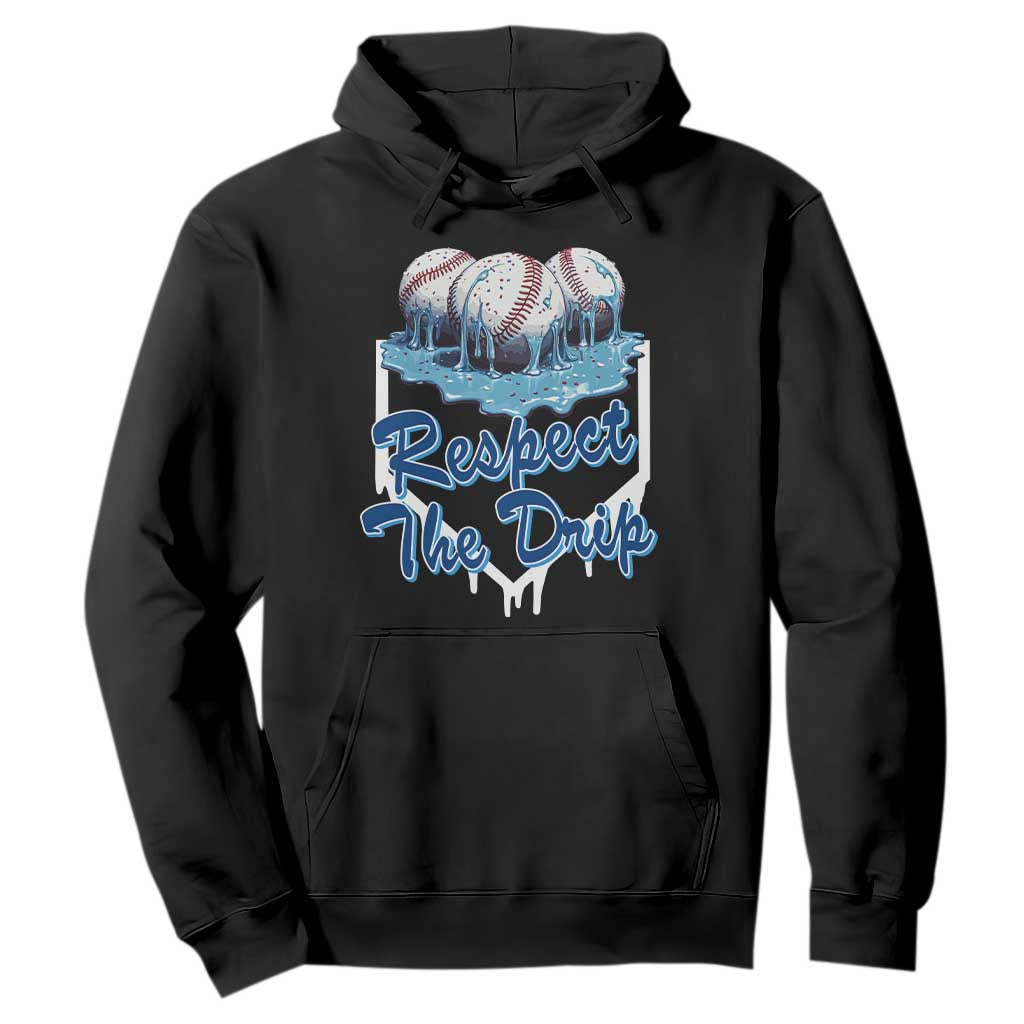 Respect The Drip Baseball Hoodie Driping Ice Cream Sport Lover TS02 Black Print Your Wear
