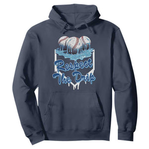Respect The Drip Baseball Hoodie Driping Ice Cream Sport Lover TS02 Navy Print Your Wear