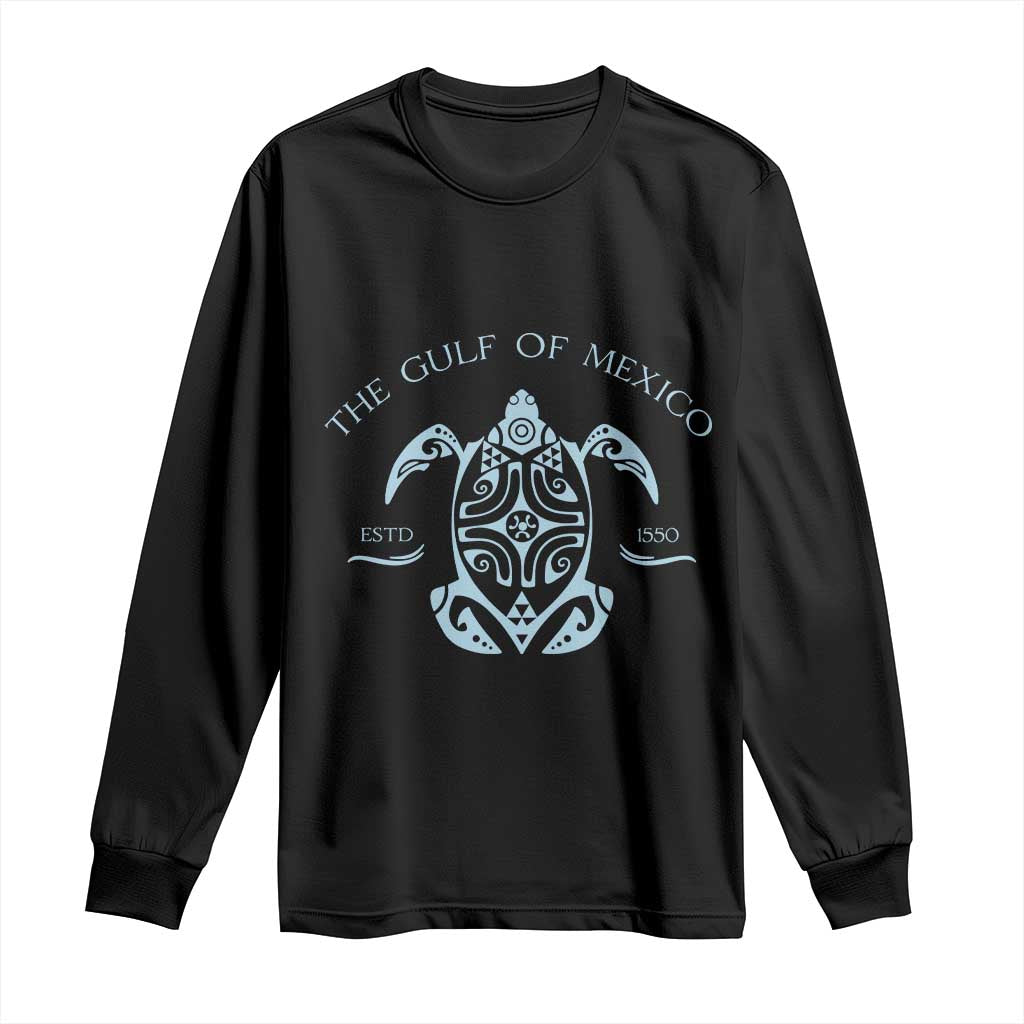 Gulf of Mexico Turtle Long Sleeve Shirt Golfo de Mexico Forever TS02 Black Print Your Wear