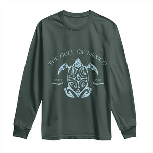 Gulf of Mexico Turtle Long Sleeve Shirt Golfo de Mexico Forever TS02 Dark Forest Green Print Your Wear