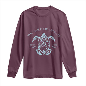 Gulf of Mexico Turtle Long Sleeve Shirt Golfo de Mexico Forever TS02 Maroon Print Your Wear