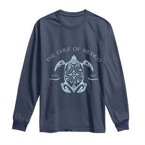 Gulf of Mexico Turtle Long Sleeve Shirt Golfo de Mexico Forever TS02 Navy Print Your Wear