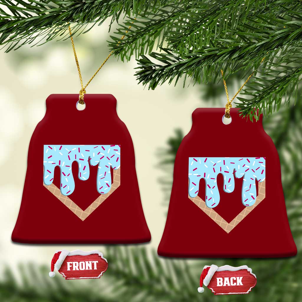 Baseball Ice Cream Dripping Ceramic Ornament Home Plate Drip TS02 Print Your Wear