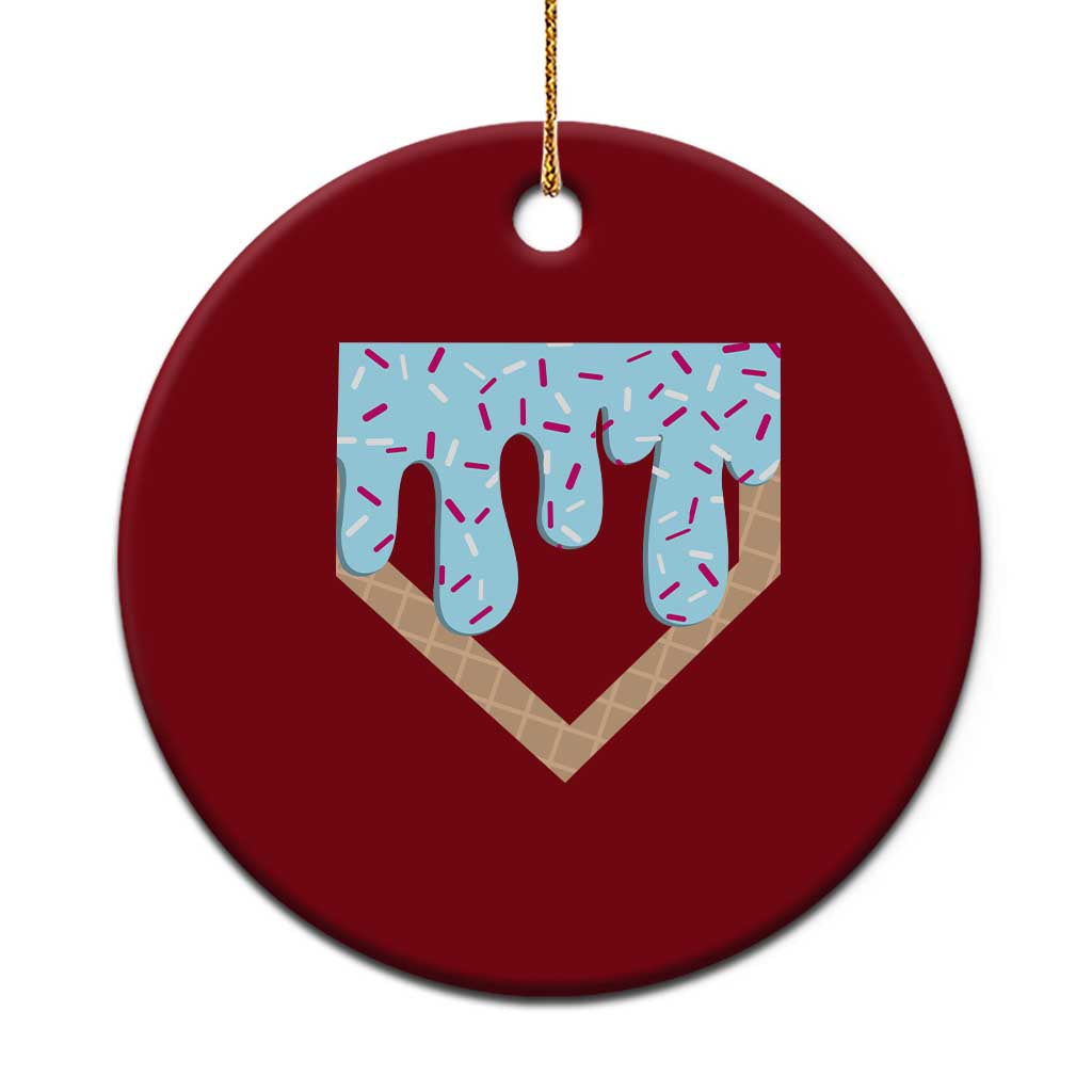 Baseball Ice Cream Dripping Ceramic Ornament Home Plate Drip TS02 1pc Red Print Your Wear