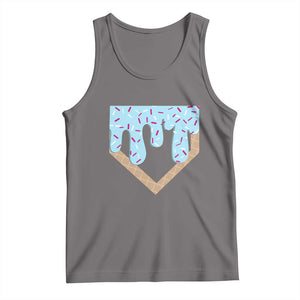 Baseball Ice Cream Dripping Tank Top Home Plate Drip TS02 Deep Heather Print Your Wear