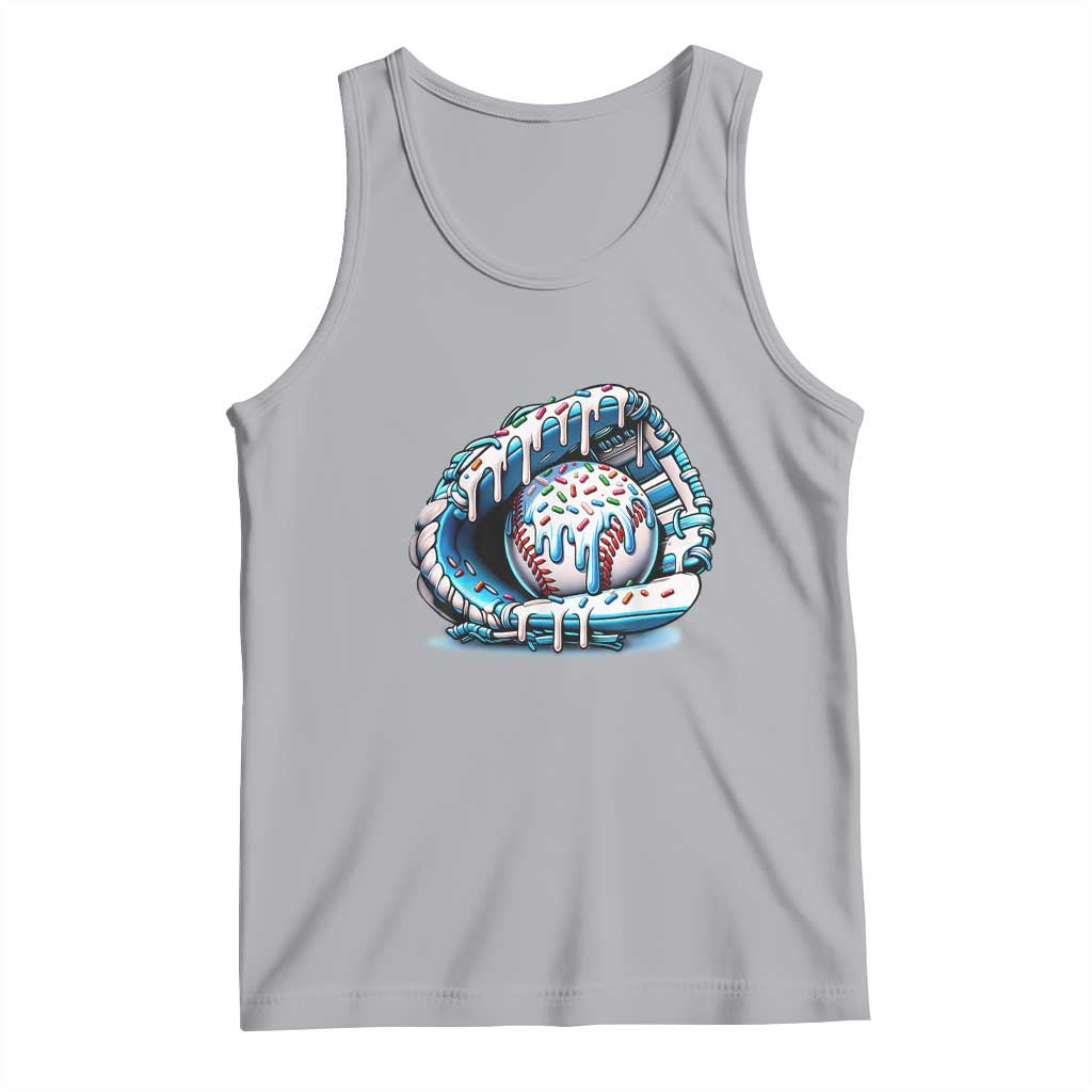 Baseball Drip Sprinkles Ice Cream Tank Top Ball and Glove Dripping TS02 Athletic Heather Print Your Wear