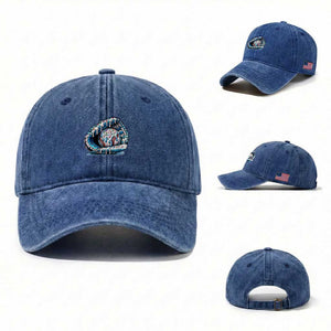 Baseball Drip Sprinkles Ice Cream Washed Cotton Baseball Cap Ball and Glove Dripping TS02 Washed Cap Universal Fit Royal Blue Print Your Wear