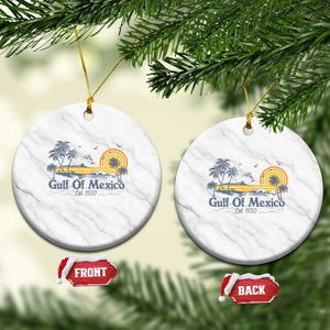 Vintage Gulf of Mexico Est 1550 Ceramic Ornament Golfo De Mexico TS02 1pc White Marble Print Your Wear