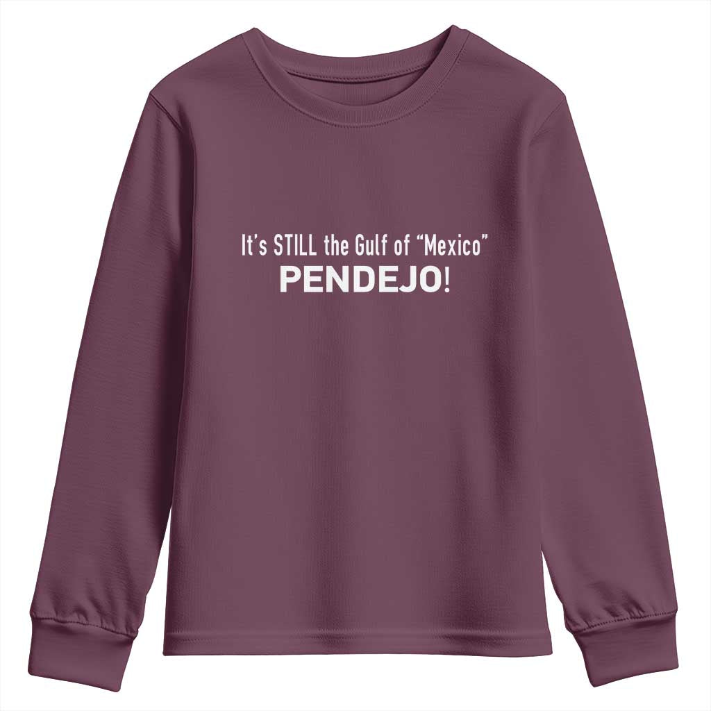 It's Still The Gulf Of Mexico Pendejo Youth Sweatshirt Golfo De Mexico TS02 Maroon Print Your Wear