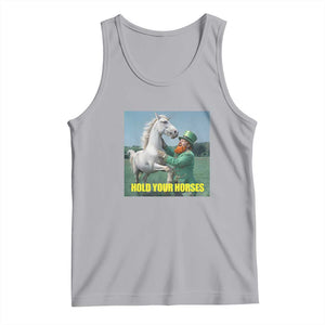 Funny Leprechaun Hold Your Horse Tank Top Unicorn St Patrick's Day TS02 Athletic Heather Print Your Wear