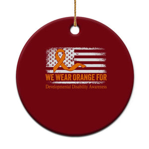 Developmental Disability Awareness Ceramic Ornament US American Flag We Wear Orange TS02 1pc Red Print Your Wear