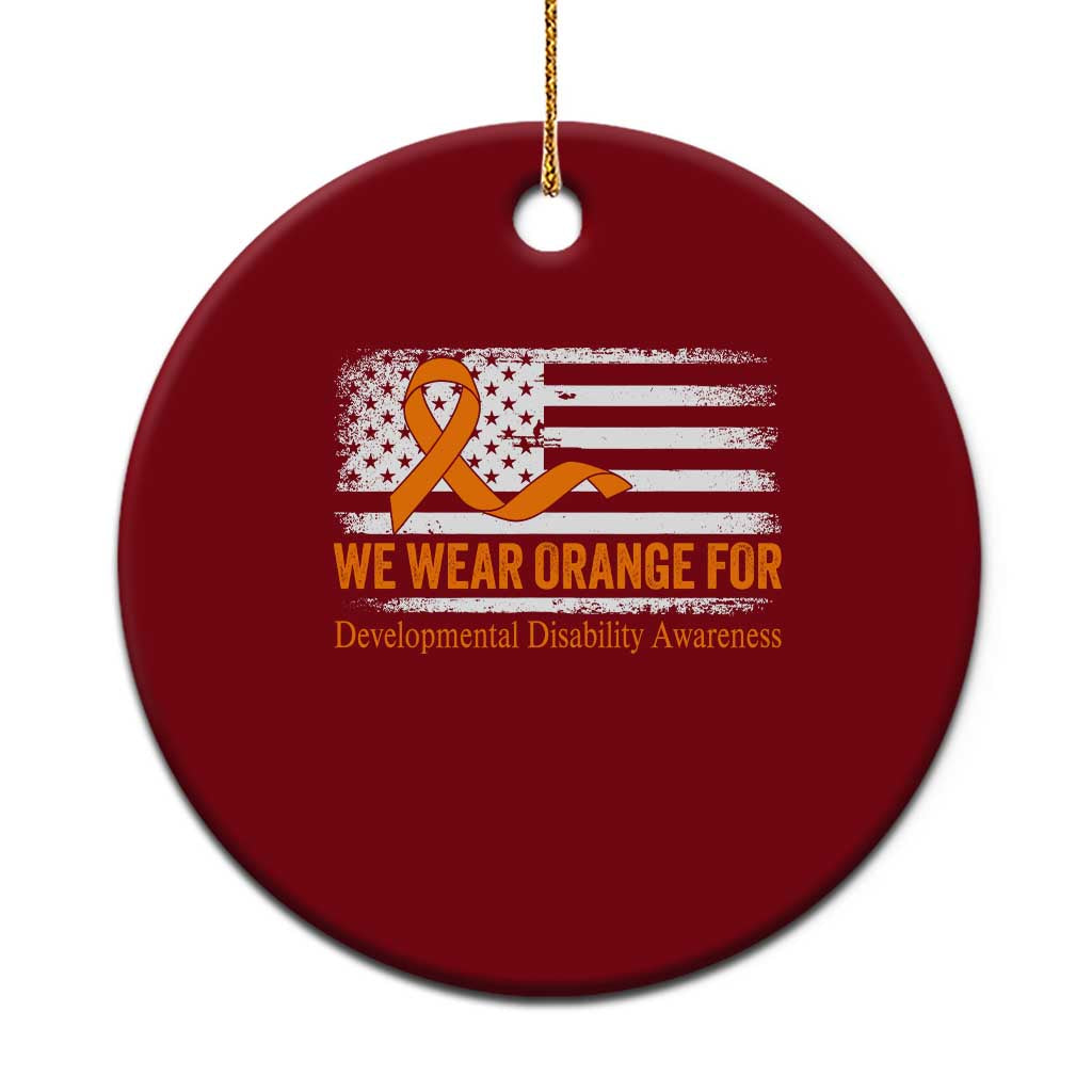 Developmental Disability Awareness Ceramic Ornament US American Flag We Wear Orange TS02 1pc Red Print Your Wear