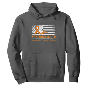Developmental Disability Awareness Hoodie US American Flag We Wear Orange TS02 Dark Heather Print Your Wear
