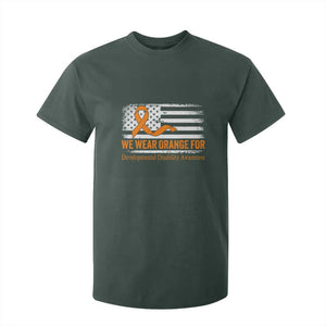 Developmental Disability Awareness T Shirt For Kid US American Flag We Wear Orange TS02 Dark Forest Green Print Your Wear