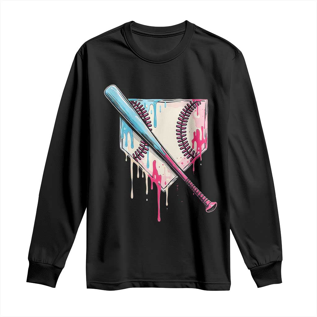 Baseball Home Plate Drip With Sprinkles Long Sleeve Shirt TS02 Black Print Your Wear