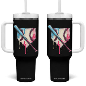 Baseball Home Plate Drip With Sprinkles Tumbler With Handle TS02 One Size: 40 oz Black Print Your Wear