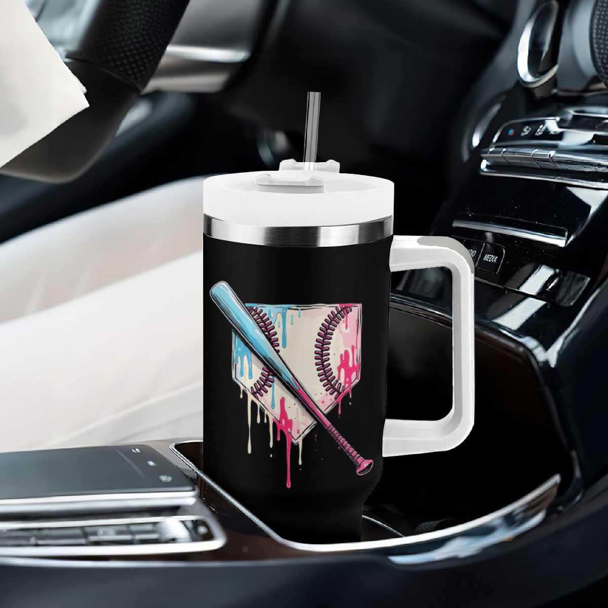 Baseball Home Plate Drip With Sprinkles Tumbler With Handle TS02 Print Your Wear