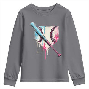 Baseball Home Plate Drip With Sprinkles Youth Sweatshirt TS02 Charcoal Print Your Wear