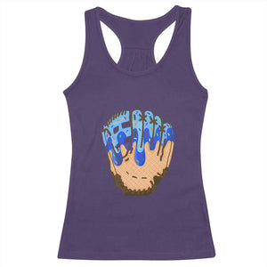 Blue Ice Cream Cone Baseball Glove Drip Racerback Tank Top TS02 Purple Print Your Wear