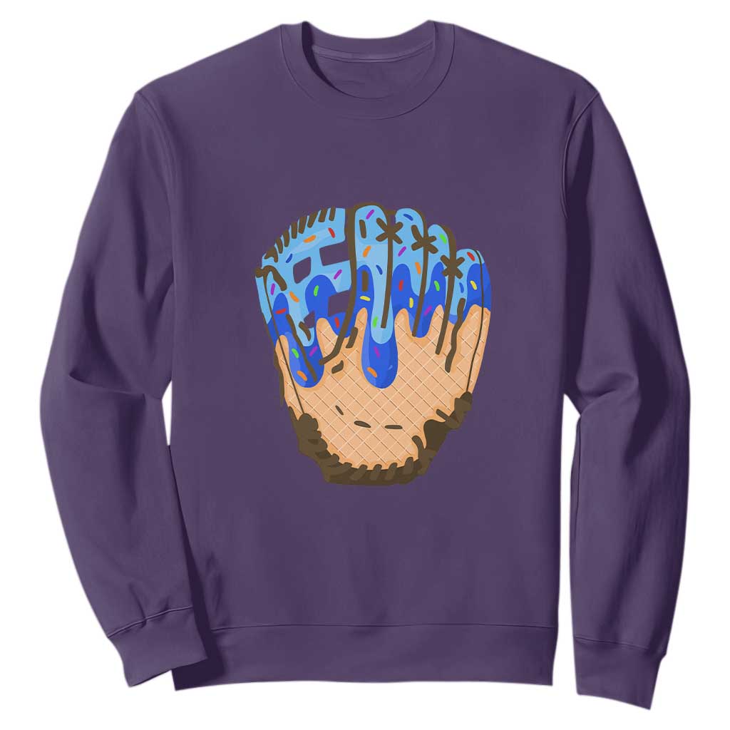 Blue Ice Cream Cone Baseball Glove Drip Sweatshirt TS02 Purple Print Your Wear