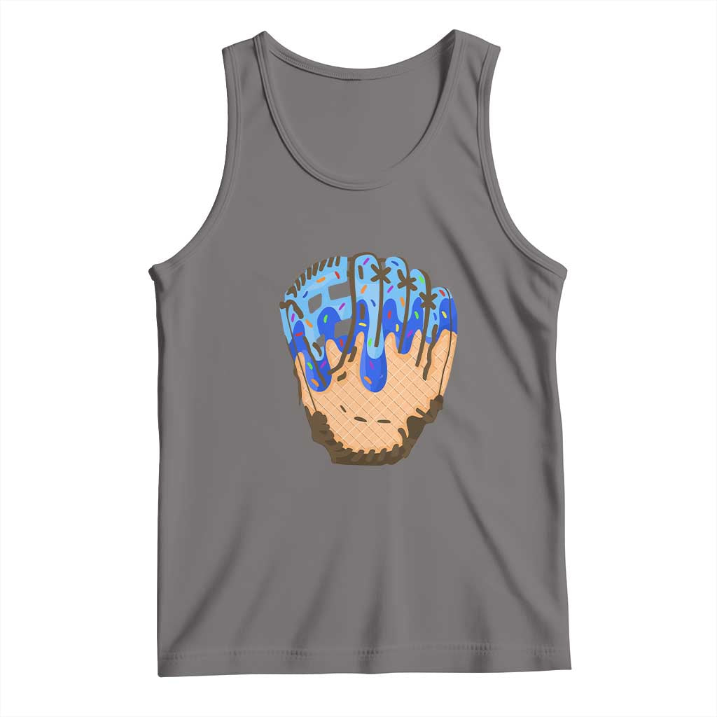 Blue Ice Cream Cone Baseball Glove Drip Tank Top TS02 Deep Heather Print Your Wear