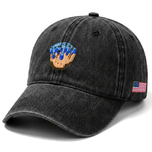 Blue Ice Cream Cone Baseball Glove Drip Washed Cotton Baseball Cap TS02 Print Your Wear