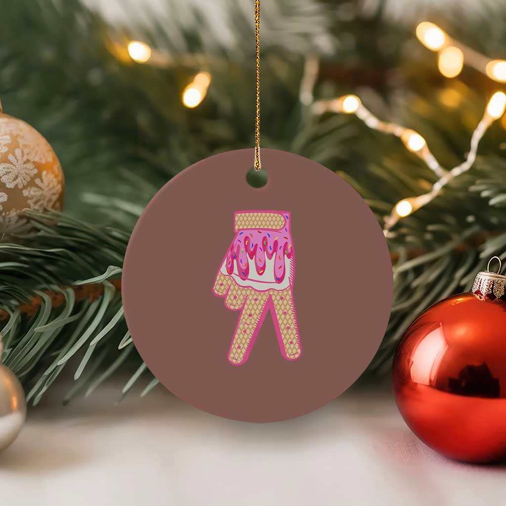 Pink Ice Cream Baseball Glove Sprinkles Drip Ceramic Ornament Funny V Sign TS02 1pc Mocha Print Your Wear
