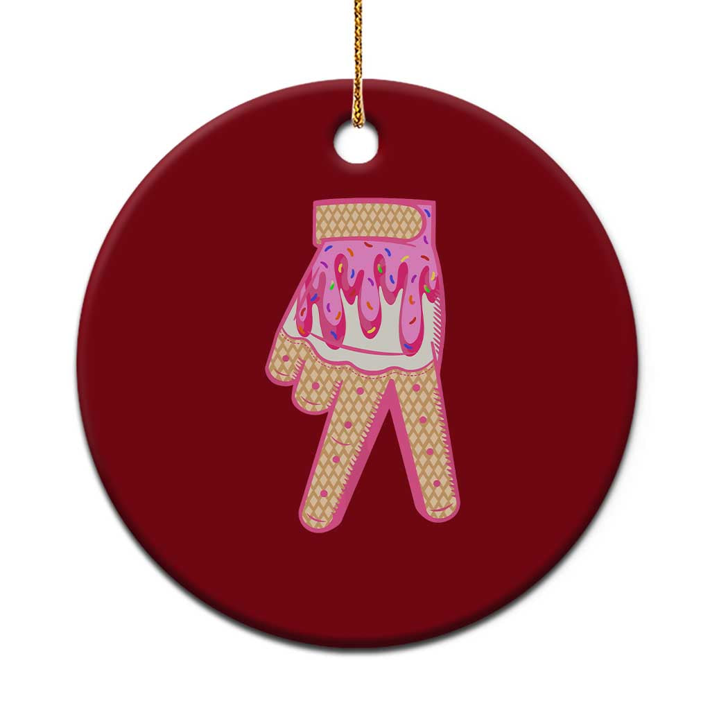 Pink Ice Cream Baseball Glove Sprinkles Drip Ceramic Ornament Funny V Sign TS02 1pc Red Print Your Wear